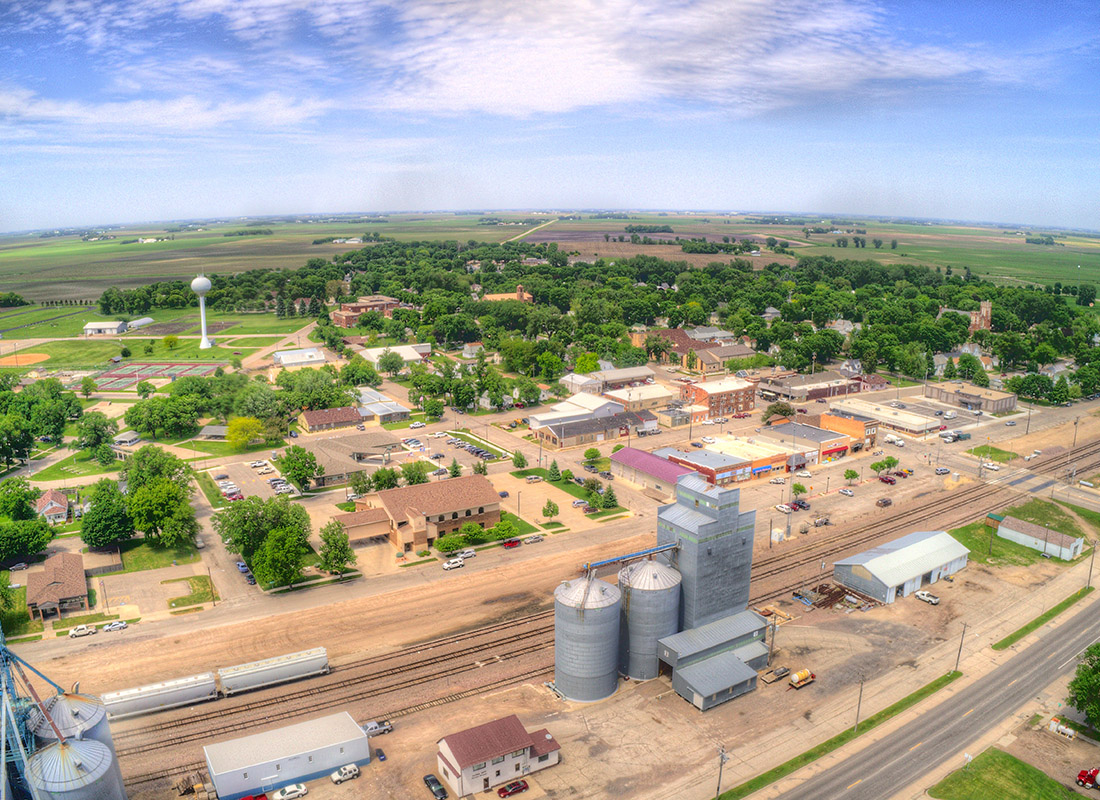 Contact - Aerial View of a Small Town in North Dakota